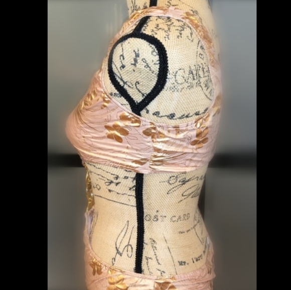 NWT Boutique Women's Rose Gold Monokini high cut sexy one-piece swimsuit 🩱 - Picture 3 of 8